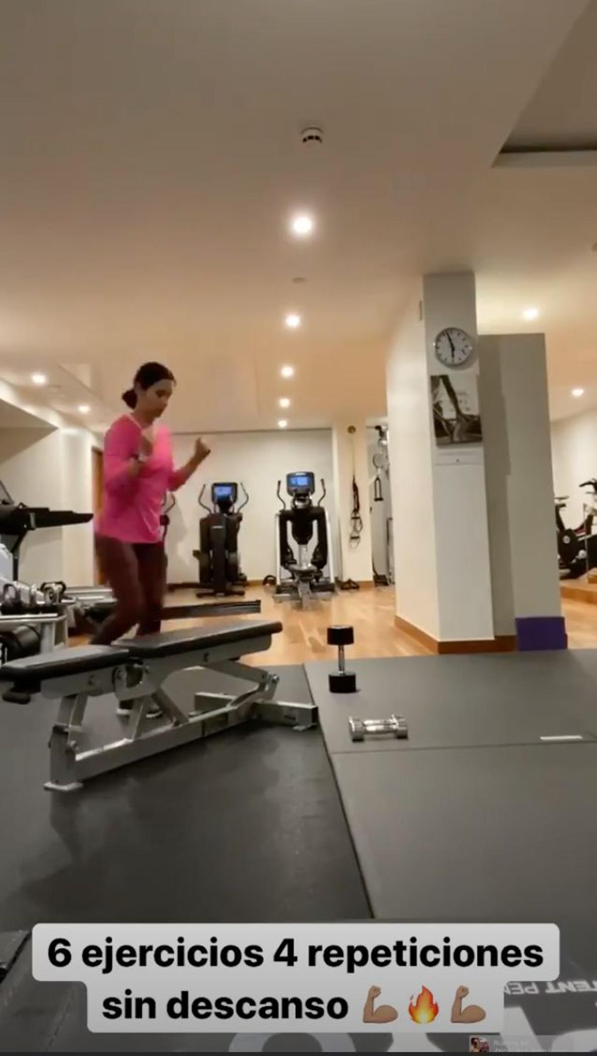 Cristina Pedroche en el gimnasio
