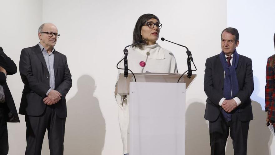 De izquierda a derecha, Abel Losada, Miguel Ángel Fernández-Cid, Andrea Costas, Abel Caballero y Carmela Silva.   | // RICARDO GROBAS 