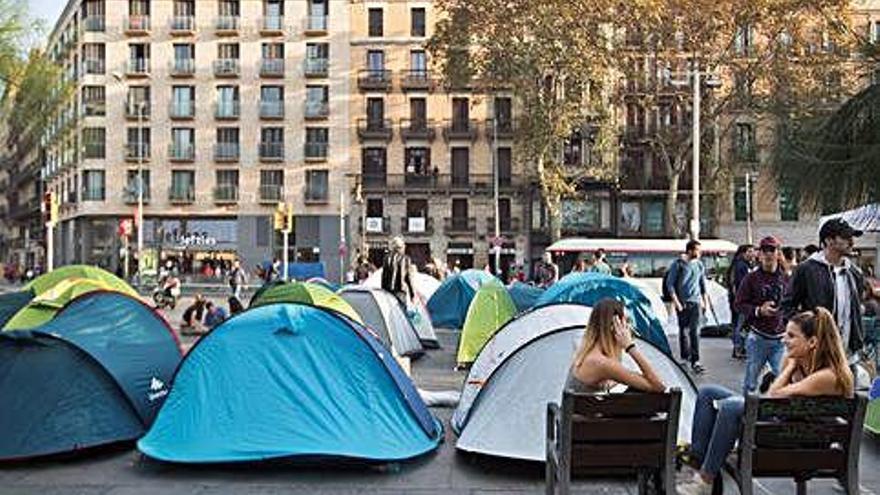 Barcelona Acampada indefinida d&#039;universitaris