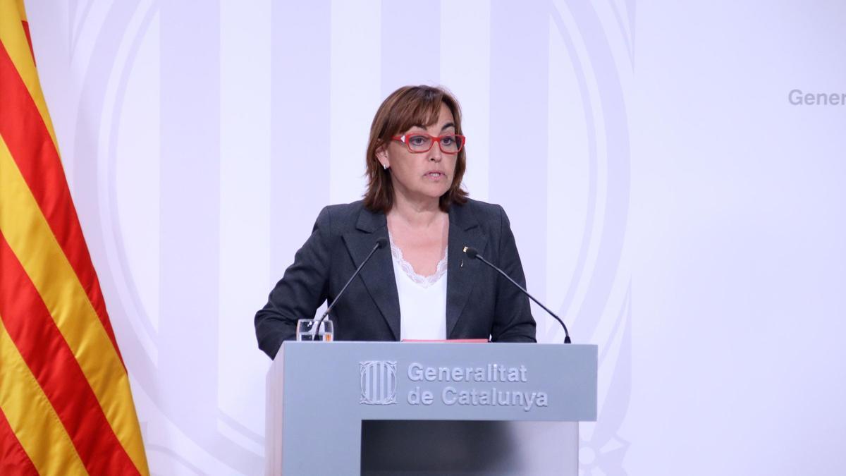 Sílvia Paneque, durante la rueda de prensa posterior al Consell Executiu.