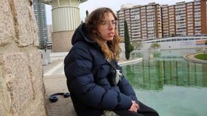 Adela Capella, en el parque de l’Espanya Industrial, el pasado miércoles.