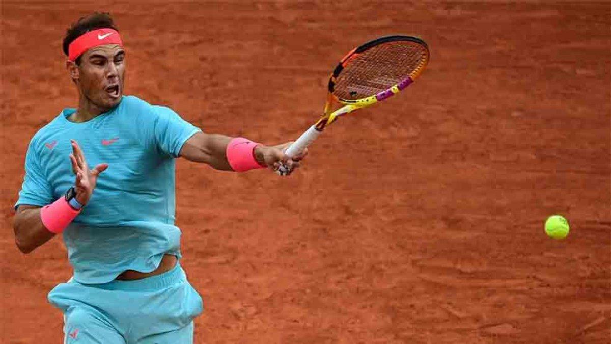 Nadal en su estreno en Roland Garros.