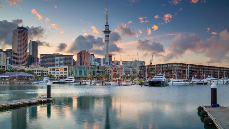 Paisaje urbano de Auckland, en Nueva Zelanda.