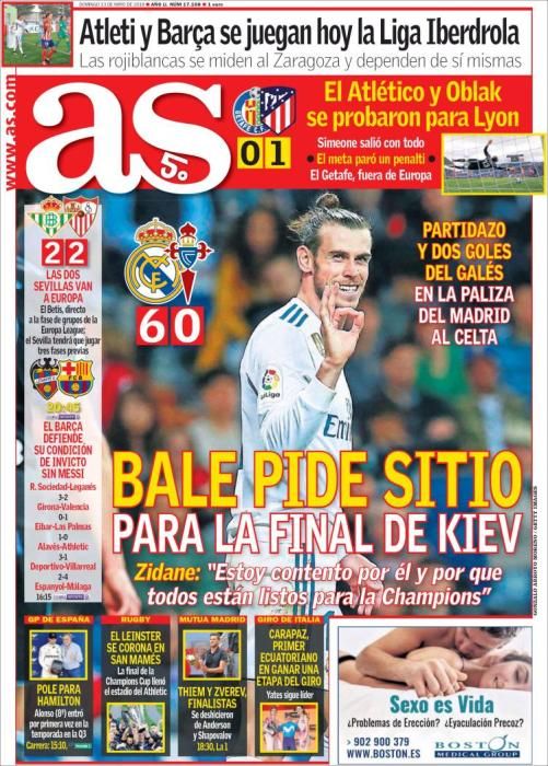 Las portadas de la prensa deportiva