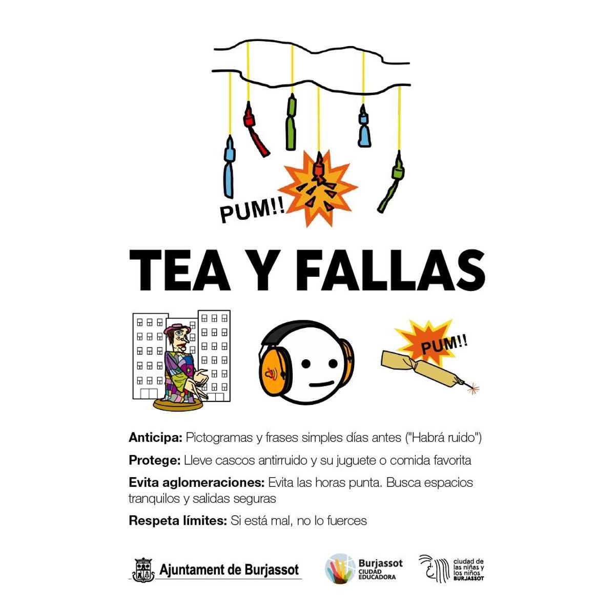 pautas y recomendaciones para que las niñas y los niños con Trastorno del Espectro Autista (TEA) puedan vivir las Fallas sin sobresaltos.