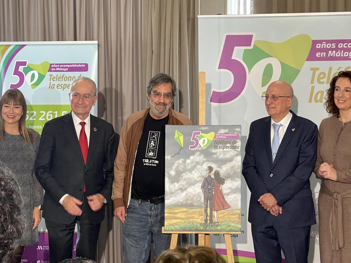 Cartel 50 aniversario del Teléfono de la Esperanza de Málaga