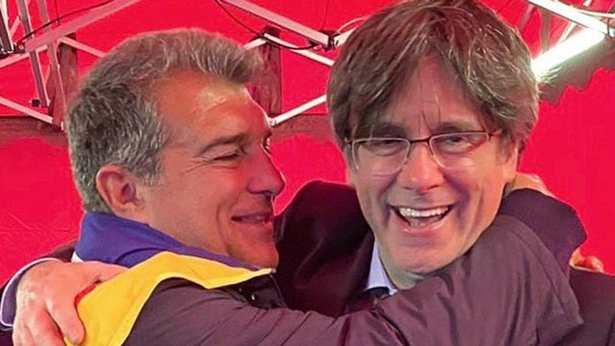 Laporta y Puigdemont, juntos en Perpiñán