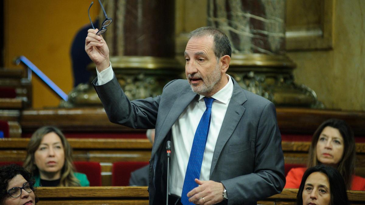 El conseller de Justicia de la Generalitat, Ramon Espadaler, en el Parlament