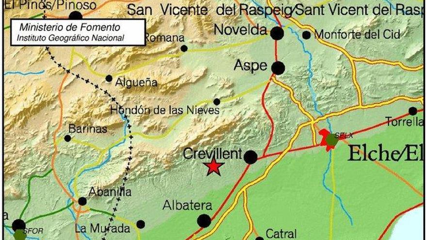 Un terremoto de 3,1 se deja sentir en Elx y Crevillent