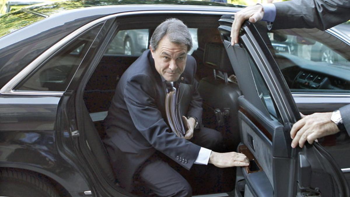 Artur Mas, a su llegada esta mañana al Parlament de Catalunya.