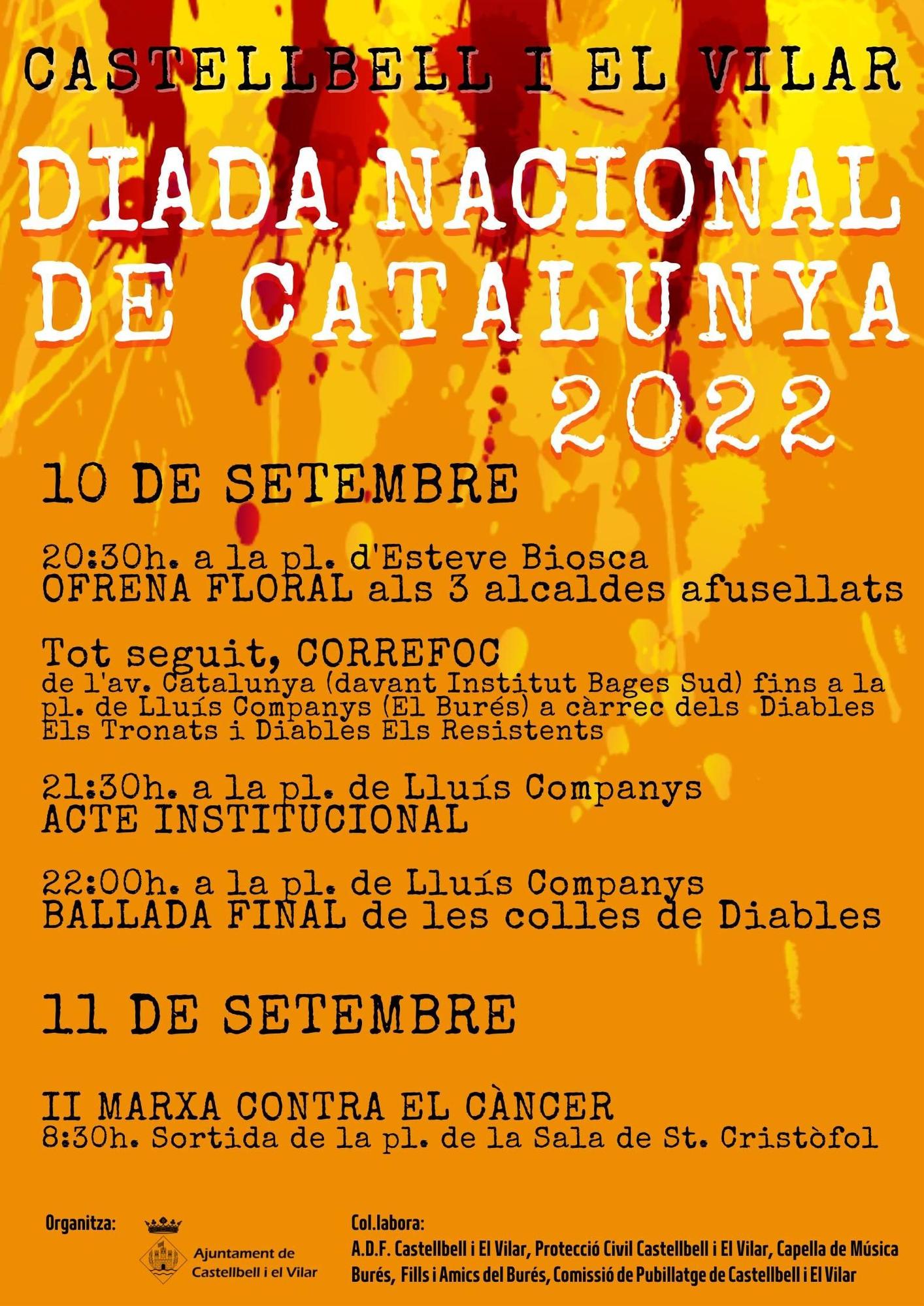 El cartell dels actes per a l&#039;11-S de Castellbell i el Vilar