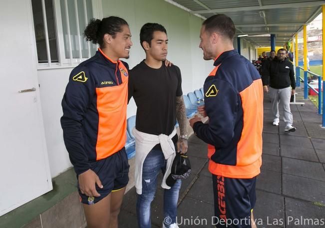 Sergio Araujo, en el entrenamiento de la UD Las Palmas