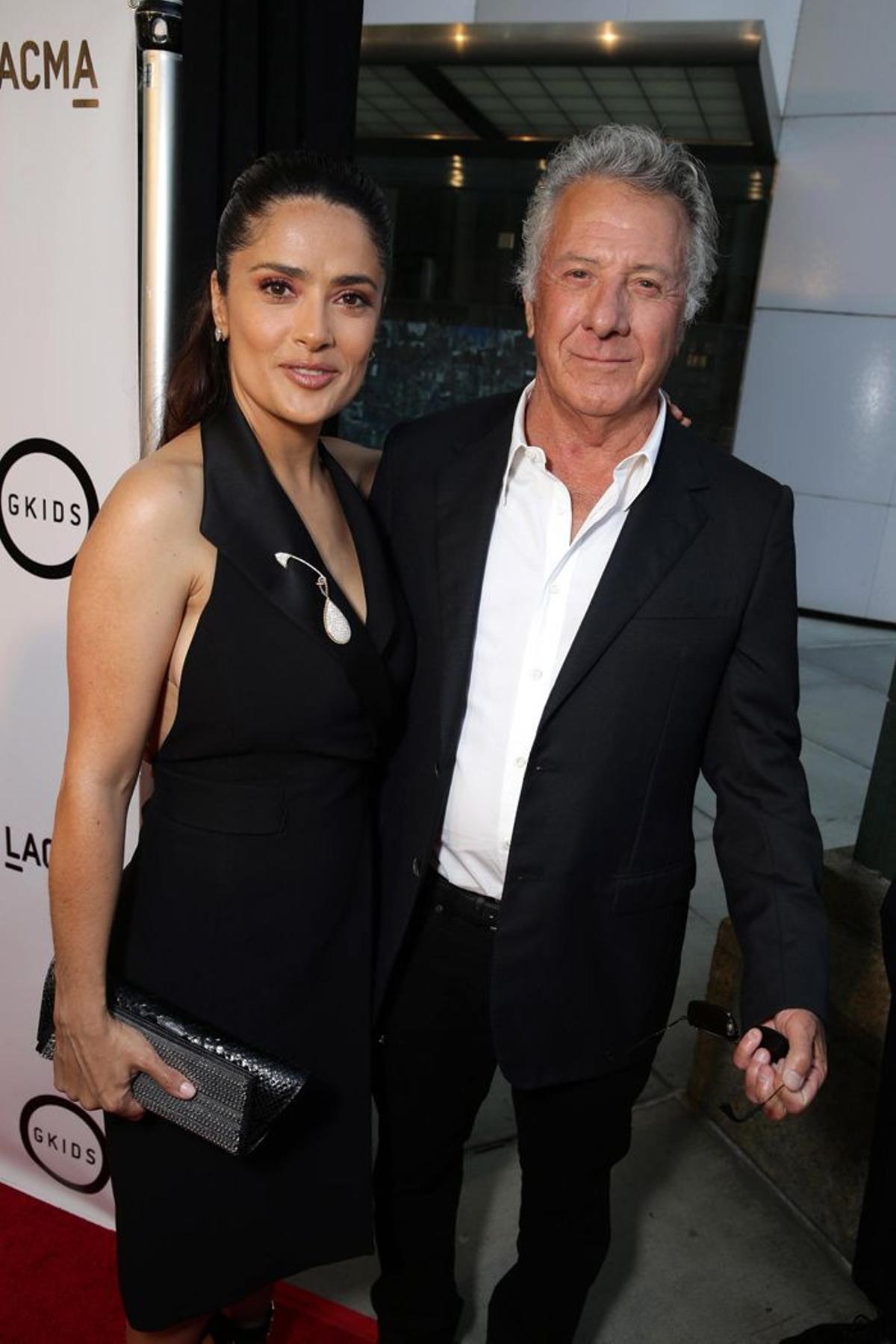 Salma Hayek y Dustin Hoffman en el estreno de 'El Profeta'