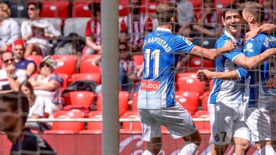 Celebració del gol espanyolista.