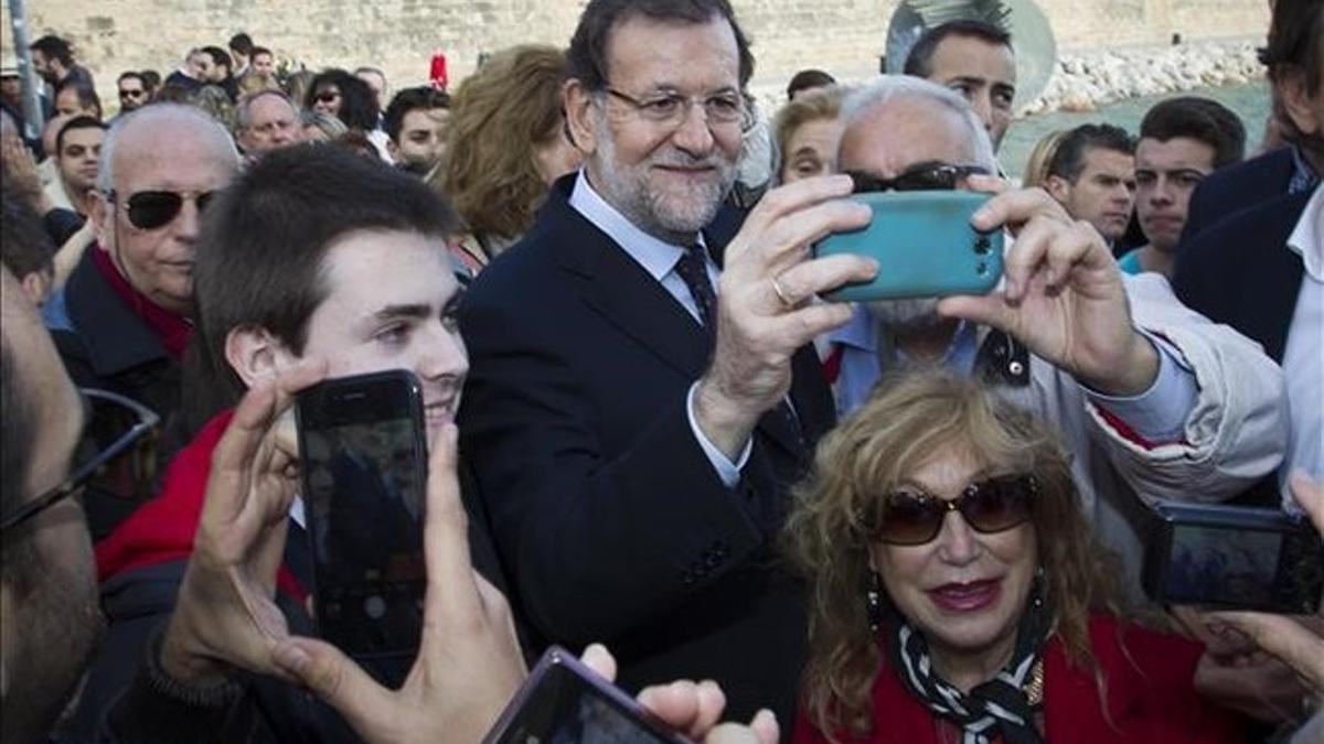 Maiano Rajoy durante un acto electoral en Palma de Mallorca