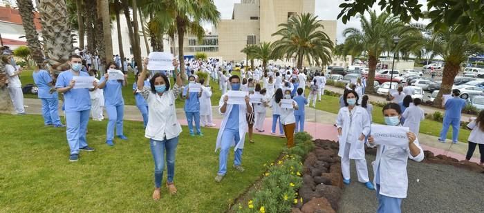 Manifestación de médicos temporales.