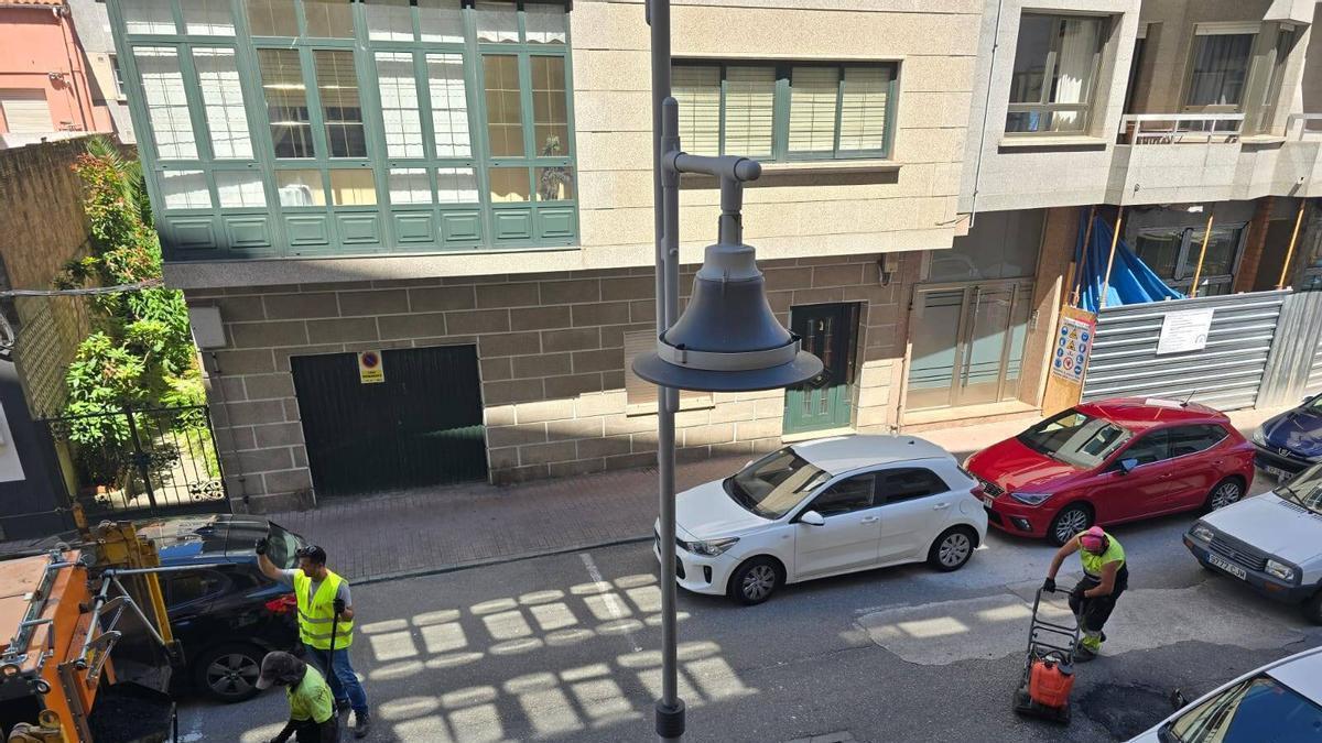 Bacheo en la calle Noria