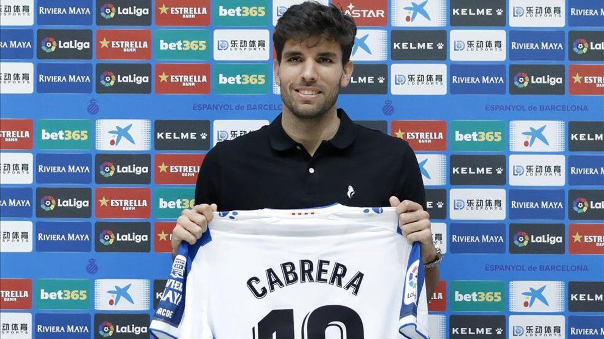 Leandro Cabrera, el día de su presentación como espanyolista