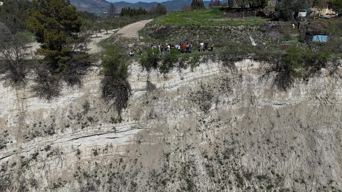 El barranco durante la elaboración del estudio de la UA