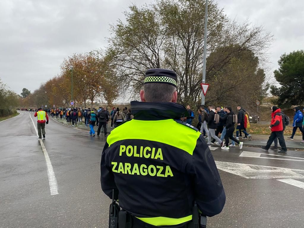 Marcha homenaje a las víctimas de terrorismo por el atentado contra la casa cuartel de la Guardia Civil de Zaragoza hace hoy 35 años