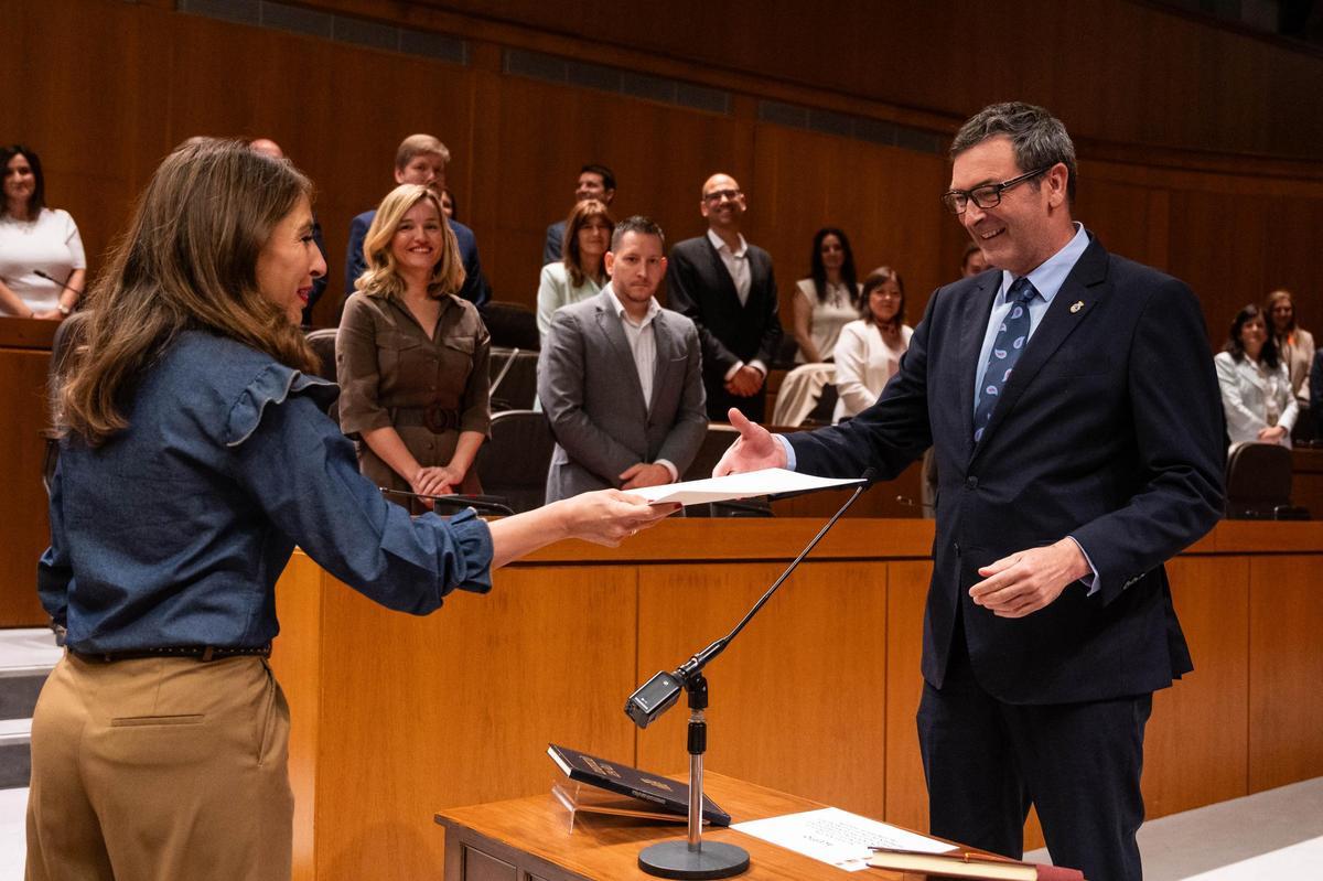 Toma de posesión de Rafael Guía como senador autonómico, esta semana en las Cortes de Aragón.