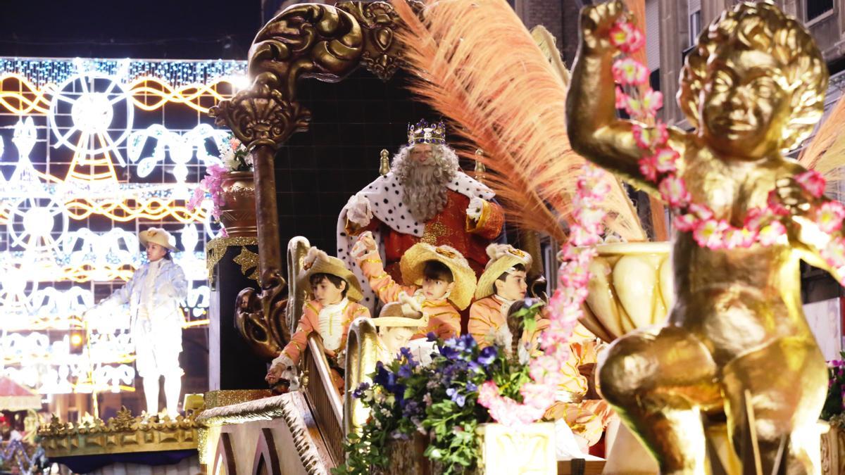 El rey Melchor, en la última cabalgata que recorrió las calles de Murcia.