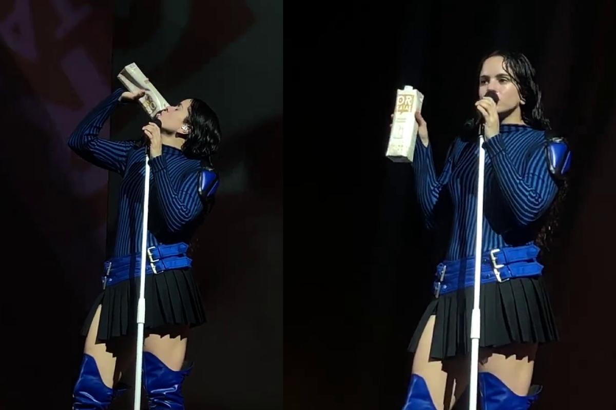Rosalía bebió horchata durante su concierto en València.