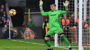 Valdés, en un partido del Middlesbrough ante el Crystal Palace.