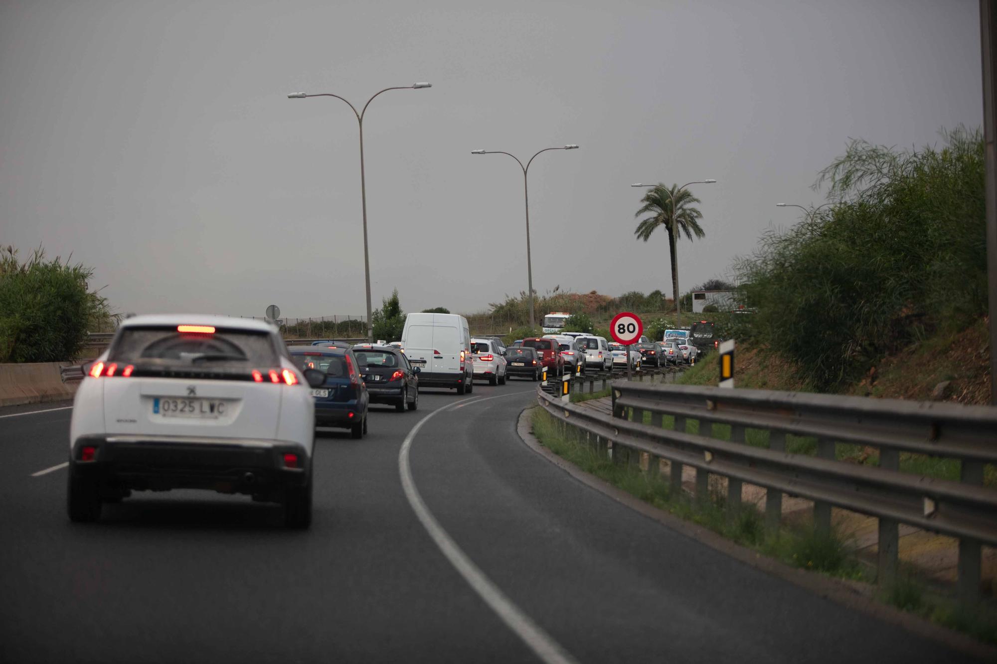 La lluvia de hoy colapsa el tráfico en Ibiza por varias carreteras cortadas