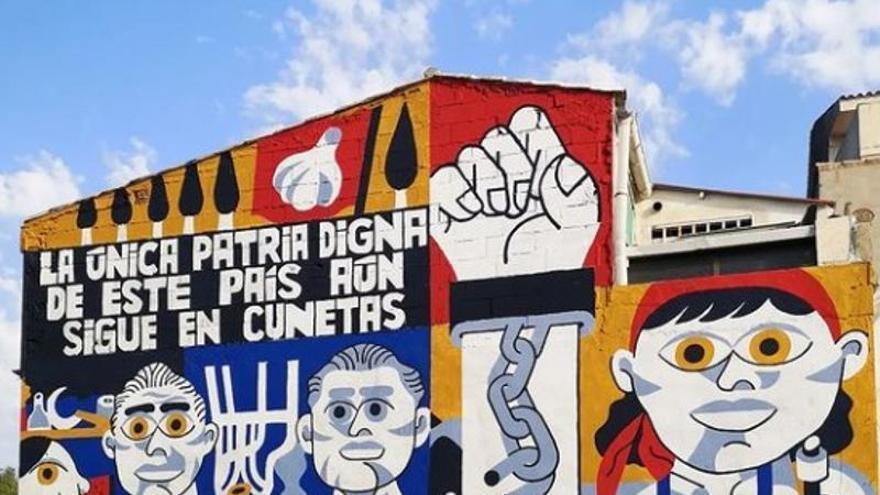 El PP en Castellón censura el mural de un artista canario sobre la Guerra Civil