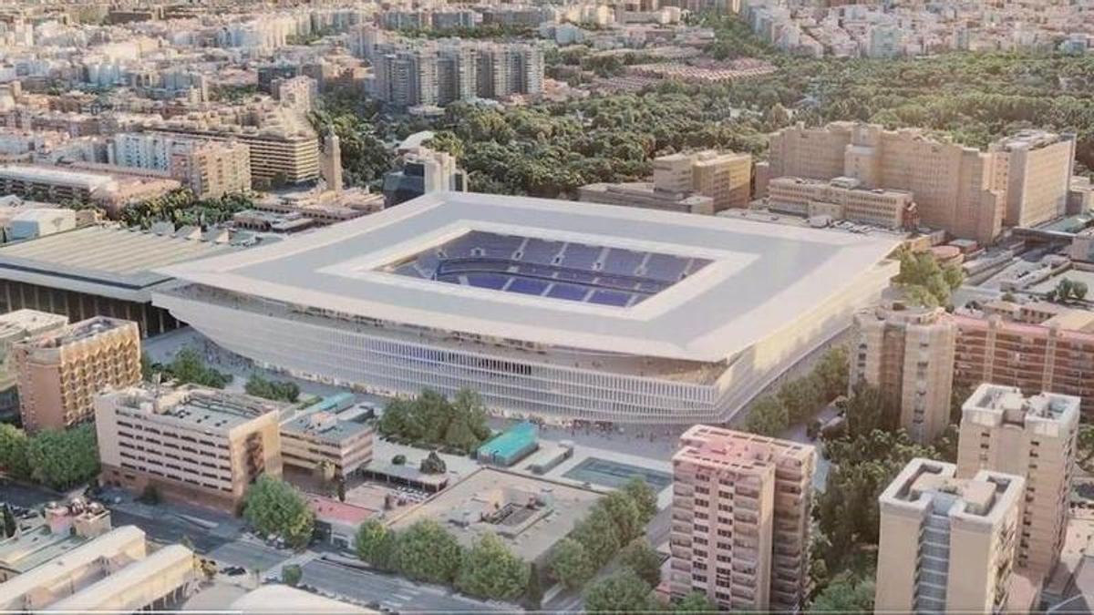 Recreación del futuro campo de fútbol municipal de Zaragoza.