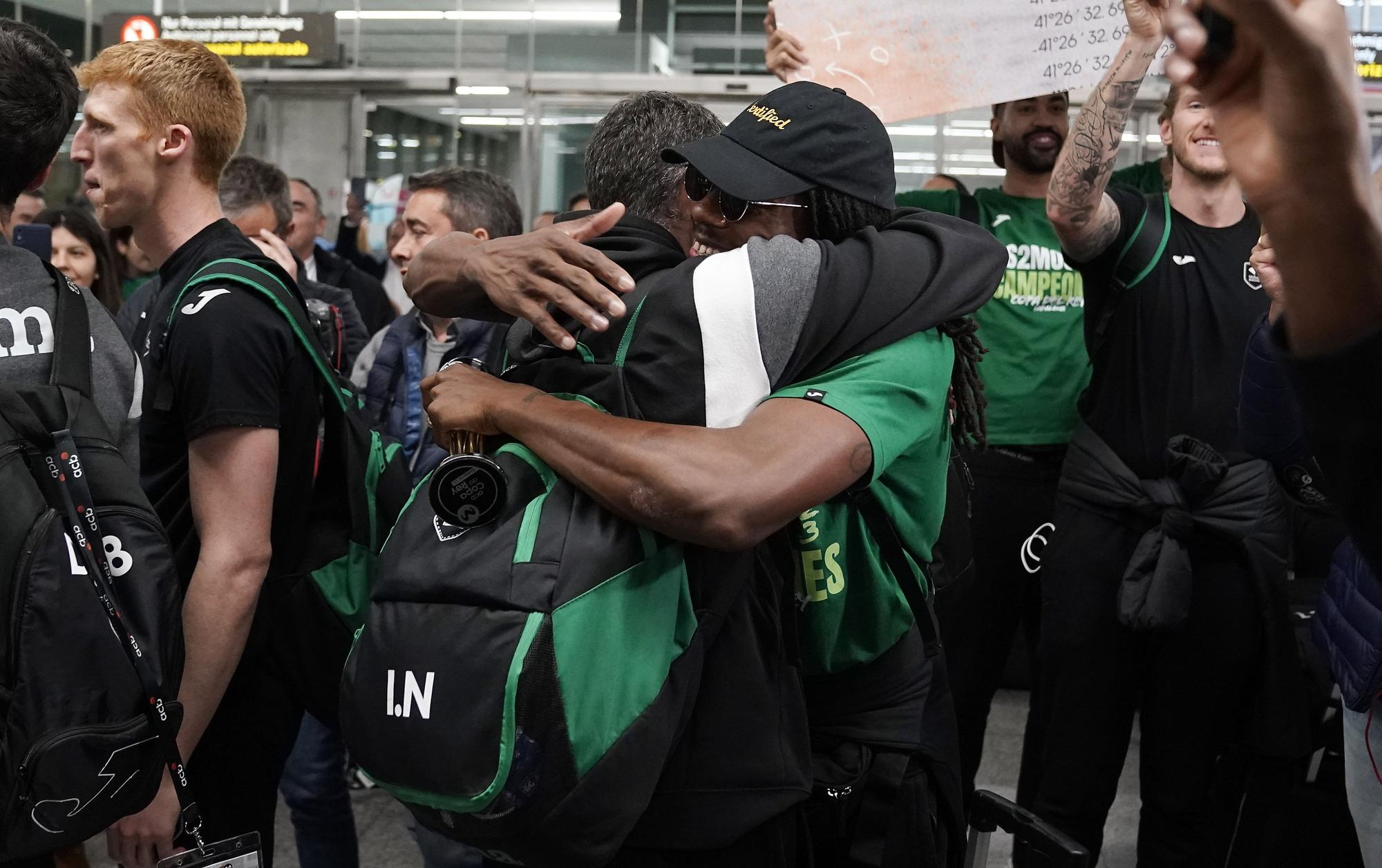 La llegada del Unicaja al aeropuerto de Málaga tras ganar la Copa del Rey