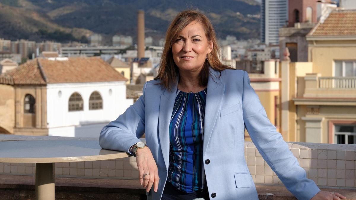 La secretaria general de FP, Clara Sanz, en la terraza del Hotel Larios en Málaga, esta semana.