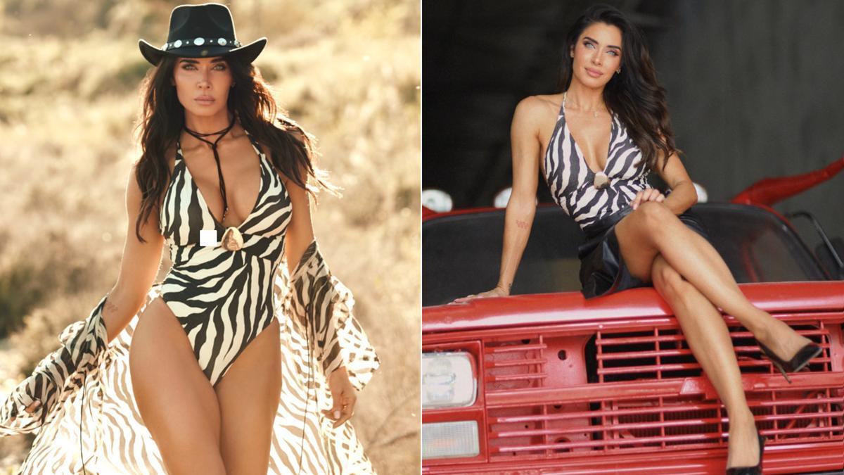 Pilar Rubio, modelando la nueva colección de traje de baño que diseñó para Selmark