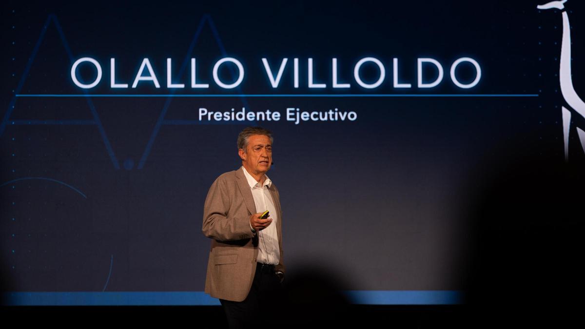 El presidente de Grupotec, Olallo Villoldo, esta mañana en el Roig Arena.