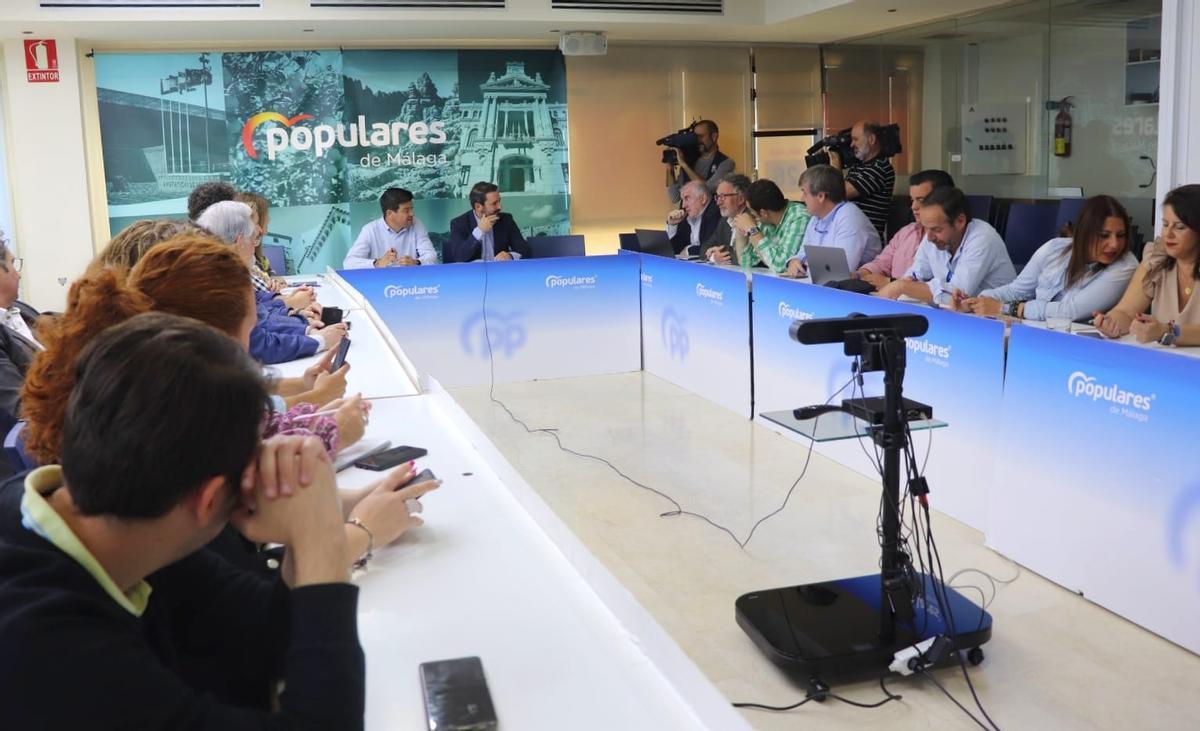 Vista de la reunión del Comité de Campaña del PP de Málaga.