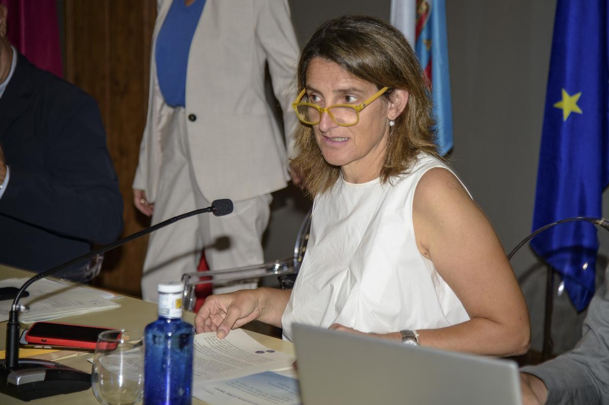 La ministra Teresa Ribera, durante una visita a Los Alcázares