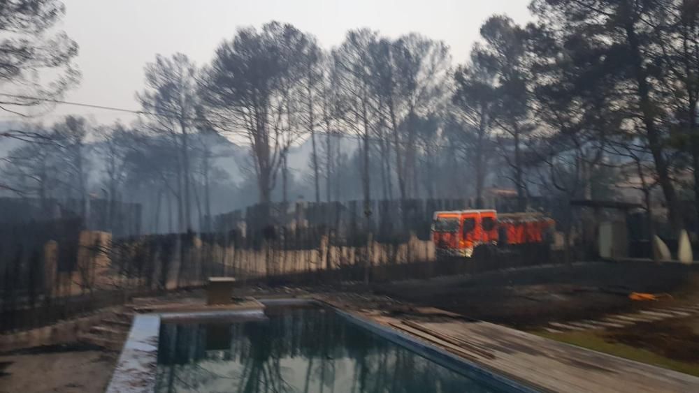 Viviendas afectadas por el fuego en Marxuquera.