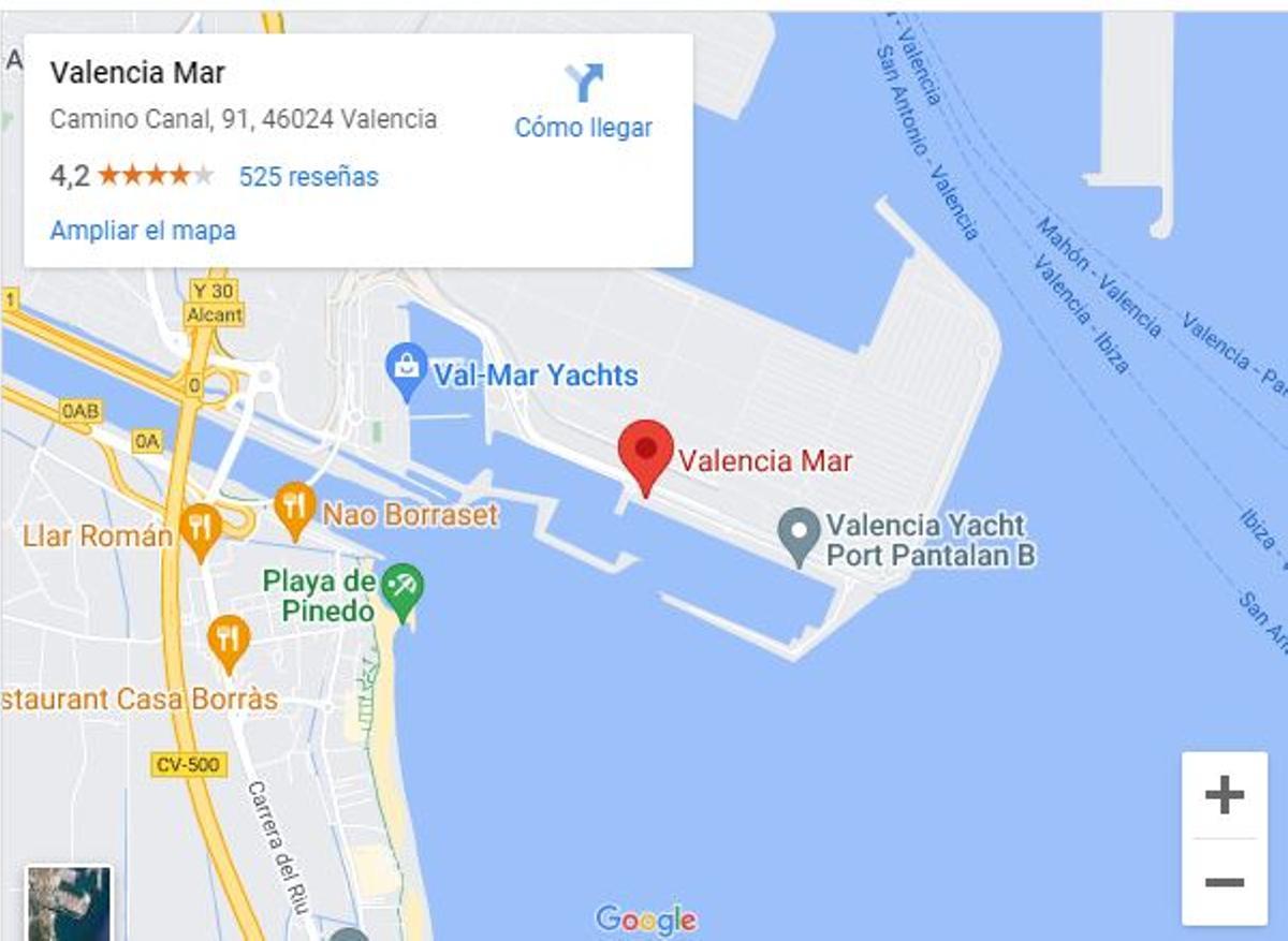 Ubicación Valencia Mar.