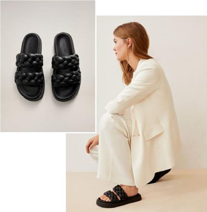 Sandalias con trenza acolchada y plataforma, de Mango