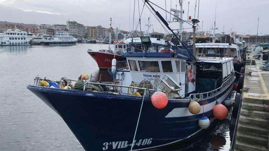 El &quot;Tucán Dous&quot;, amarrado en el muelle de O Corgo. // Muñiz