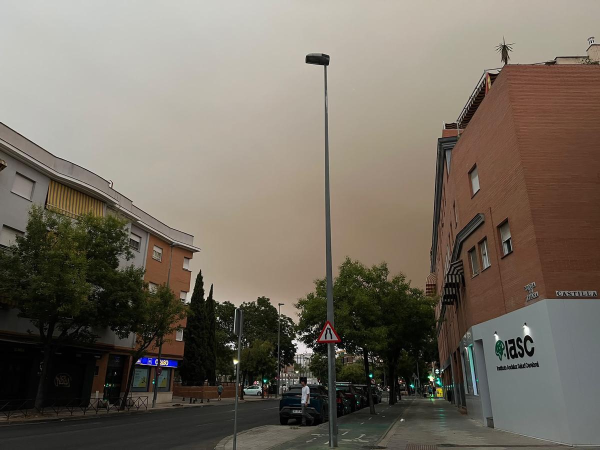 Humo procedente del incendio de Niebla en Sevilla capital.