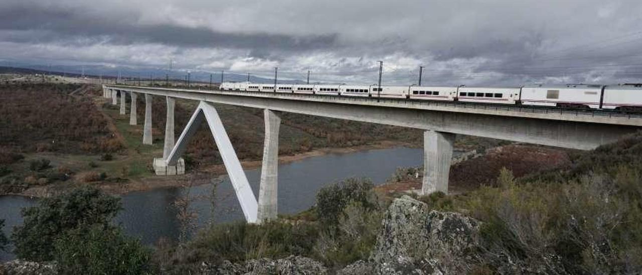 Tren AVE en pruebas entre Zamora y Pedralba de la Pradería. // Emilio Fraile