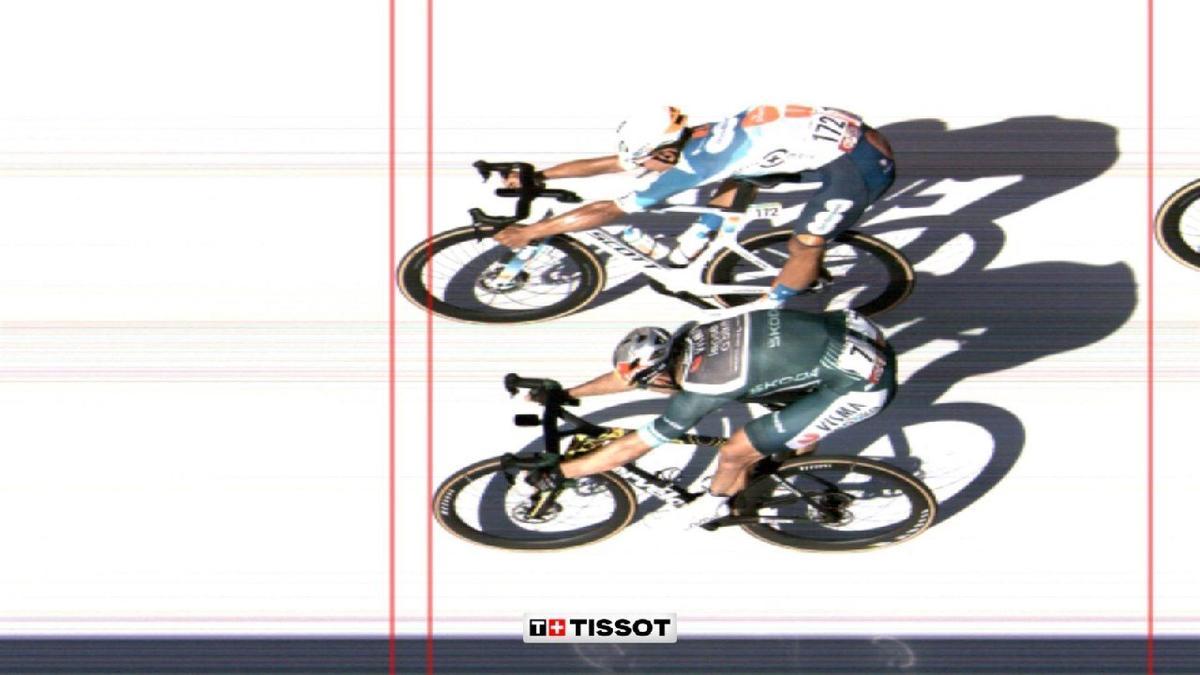 Foto finish del final de la etapa 5 de la Vuelta a España