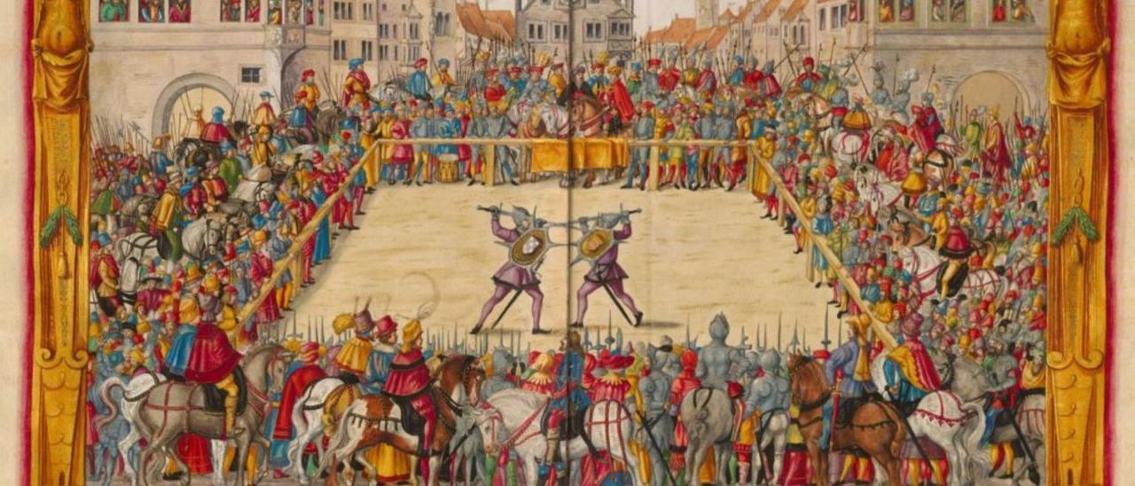 Representación de un juicio por combate en Augsburgo.