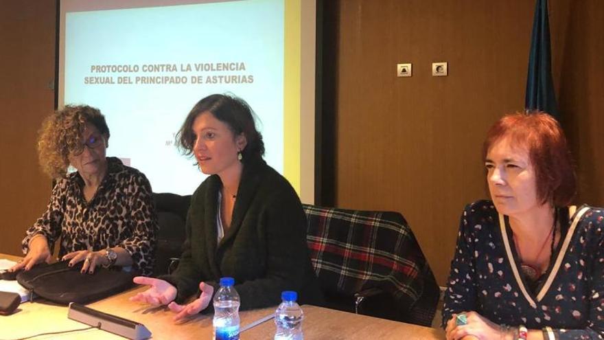 Presentación del protocolo a los profesionales de la Policía y la Guardia Civil, esta mañana.