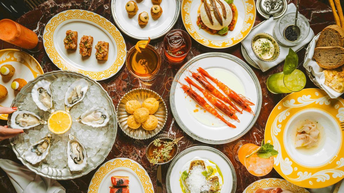 Varios entrantes del restaurante italiano Gloria Osteria de Barcelona.