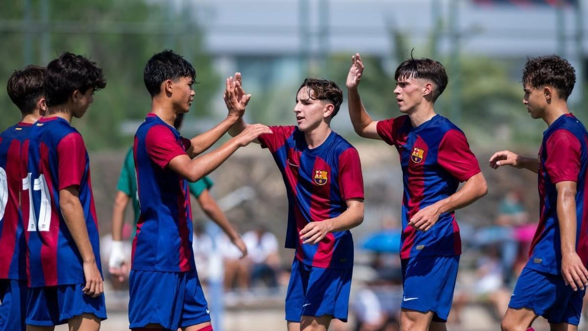 Pedro Fernández, Pedro Rodríguez, Adri Guerrero o Nil Vicens, algunos de los cadetes que celebran un gol