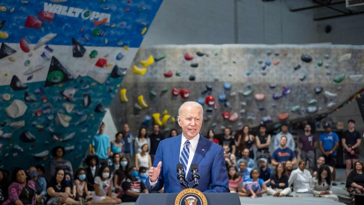 El presidente de EEUU, Joe Biden, durante un acto en Alexandria, Virginia, este viernes.