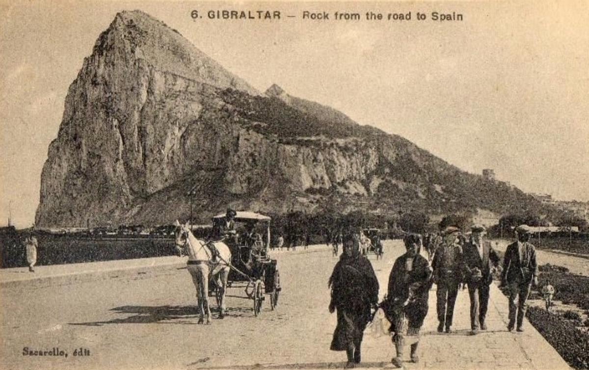 El penyal de Gibraltar en una targeta postal de principis del segle XX.